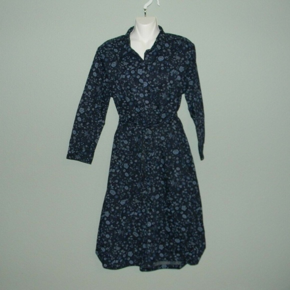 Gap Maternity Size XS Blue Flower Dress w/ Belt - Picture 1 of 3